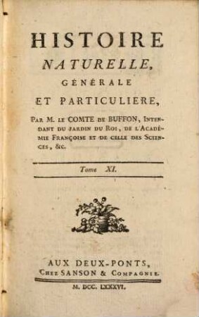 Histoire Naturelle, Générale Et Particulière, [1],11