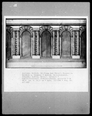 Schloß, Mittelrisalit, Aufrißentwurf, Detail