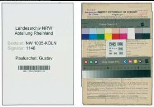 Entnazifizierung Gustav Pauluschat , geb. 28.05.1891 (Betriebsingenieur)