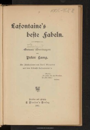 Lafontaine's beste Fabeln