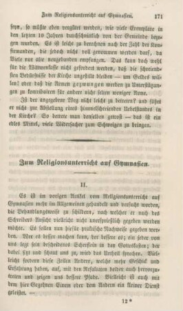 171-183 Zum Religionsunterricht auf Gymnasien : zweiter Artikel