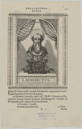 Bildnis von Papst Benedictvs I.