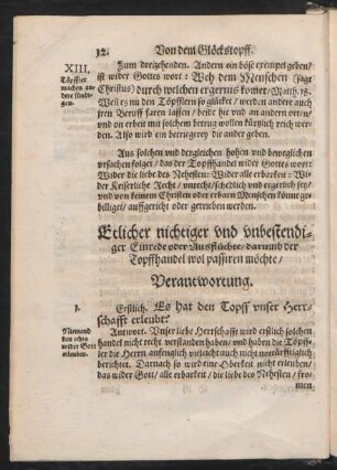 Etlicher nichtiger und unbestendiger Einrede oder Ausflüchte/ darum der Topffhandel wol passiren möchte/ Verantwortung.