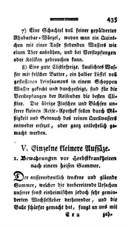 V. Einzelne kleinere Aufsäze.
