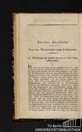 Zweiter Abschnitt. Von den Werkzeugen zum Feldmessen