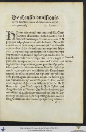 De Causis amissionis terræ sanctæ