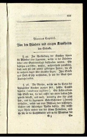 Viertes Capitel. Von den Bändern und einigen Krankheiten der Gelenke.