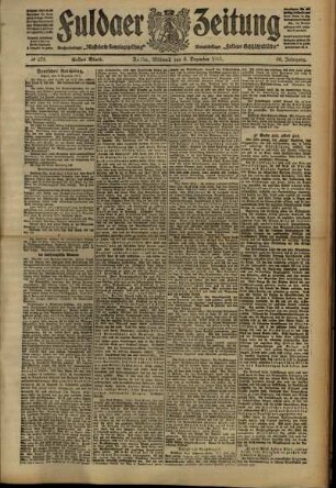 Erste Ausgabe vom Mittwoch, den 06. Dezember 1911.
