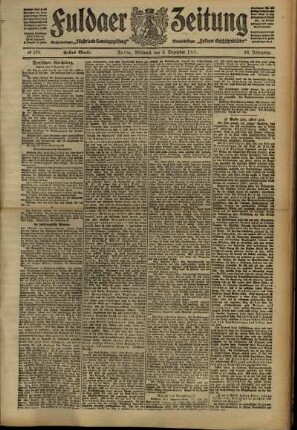 Erste Ausgabe vom Mittwoch, den 06. Dezember 1911.
