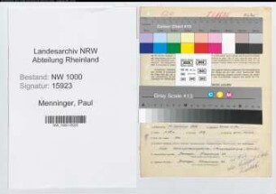 Entnazifizierung Paul Menninger, geb. 14.09.1898 (Ingenieur)