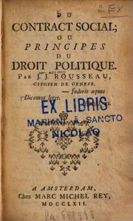Du contract social, ou principes du droit politique