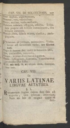 Cap. VIII. De Variis Latinae Linguae Aetatibus