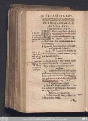 De Fideicommissis. Titulus XXVI.