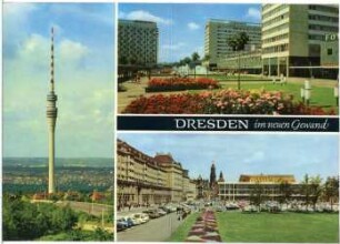 Dresden. Altmarkt, Prager Straße, Fernsehturm