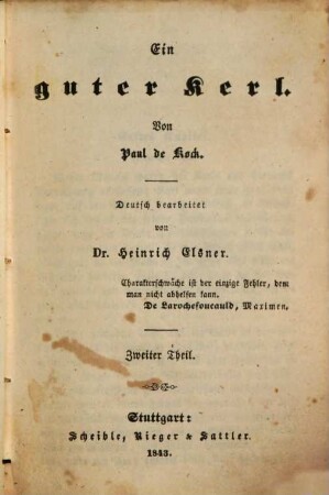 Paul de Kock's humoristische Romane, deutsch bearbeitet von Heinrich Elsner. 12