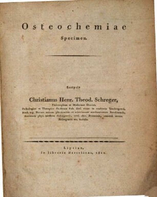 Osteochemiae specimen