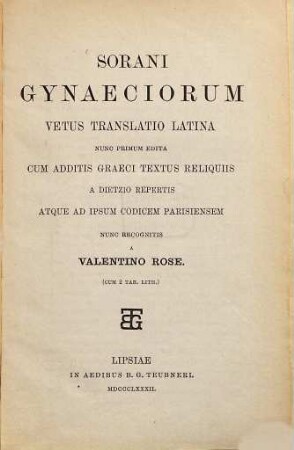 Sorani Gynaeciorum vetus translatio latina