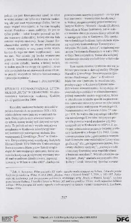 Stulecie Stowarzyszenia Litewskiego "Ruta" w Krakowie: Międzynarodowa konferencja naukowa, Kraków, 21-22 października 2004