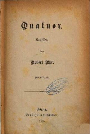 Quatuor : Novellen, 2