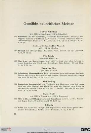 Gemälde neuzeitlicher Meister (Nr. 116-212)