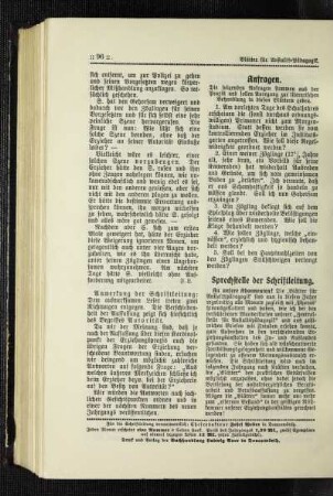 Sprechstelle der Schriftleitung