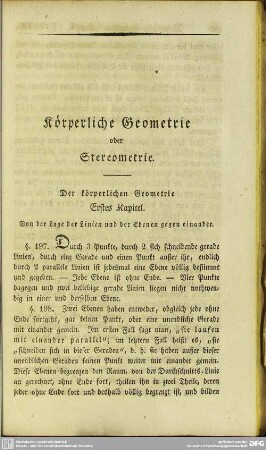 Körperliche Geometrie oder Stereometrie