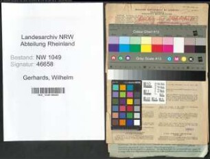 Entnazifizierung Wilhelm Gerhards , geb. 08.07.1902 (Postbeamter)