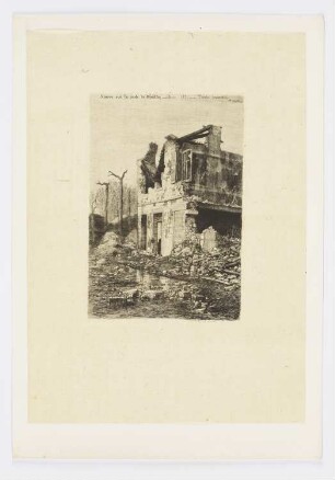 Maison près la porte de Neuilly, Mai 1871, aus: "Paris Incendié"