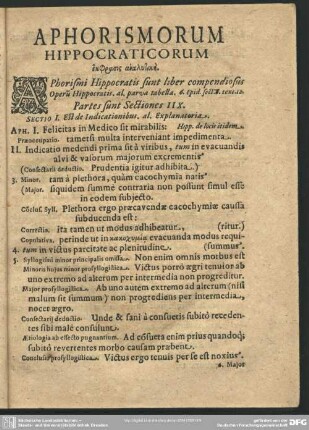 Aphorismorum Hippocraticorum