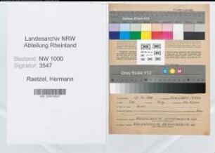 Entnazifizierung Hermann Raetzel, geb. 17.12.1888 (Finanzangest.)