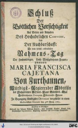 Schluß Der Göttlichen Vorsichtigkeit.