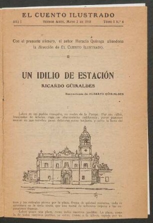 1918000400: Un idilio de estación : Ilustraciones de Alberto Güiraldes