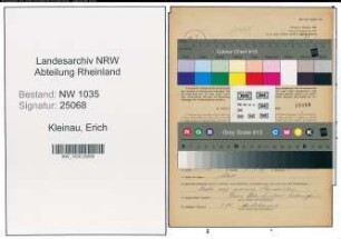 Entnazifizierung Erich Kleinau , geb. 11.09.1909 (Technischer Angestellter)