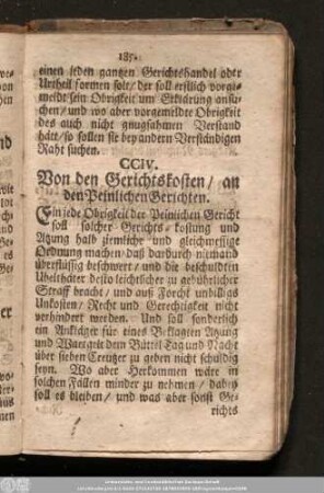 CCIV. Von den Gerichtskosten/ an den Peinlichen Gerichten.