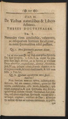 Cap. III. De Viribus naturalibus & Libero Arbitrio.