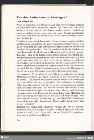 Vor der Aufnahme überlegen!