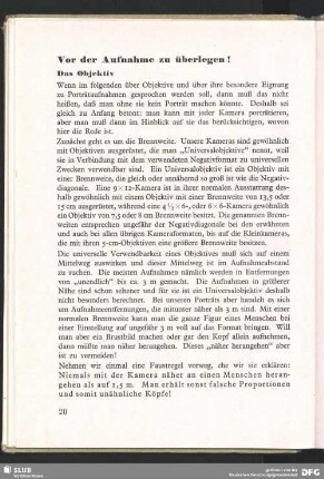Vor der Aufnahme überlegen!