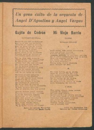 Mi viejo barrio : tango