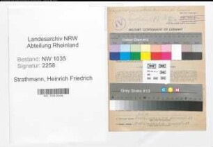 Entnazifizierung Heinrich Friedrich Strathmann , geb. 20.05.1895 (Schiesssteiger)