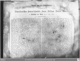 Zeitungsartikel über die Verabschiedung von William Walton Murphy, amerikanischer Generalkonsul