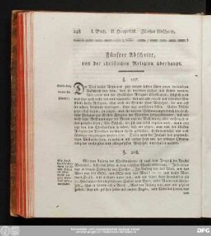 Fünfter Abschnitt, von der christlichen Religion überhaupt.