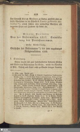 Vierte Periode. Von der Reformation 1517. Entwicklung des Protestantismus