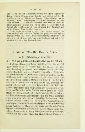 2. Zeitraum (510 - 31). Rom als Freistaat