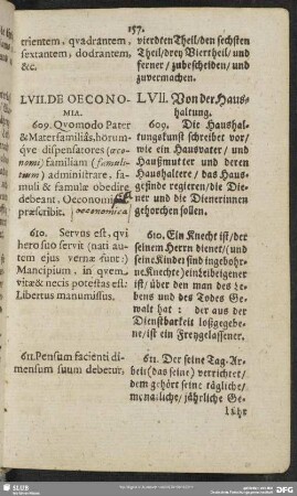 LVII. De Oeconomia