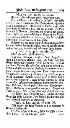 Ifran Fayal til Uengland 1752