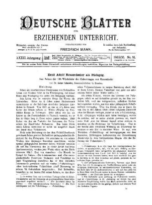 Emil Adolf Rossmässler als Pädagog : aus Anlass der 100. Wiederkehr des Geburtstages von Rossmässler
