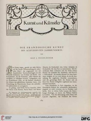 Die französische Kunst des achtzehnten Jahrhunderts