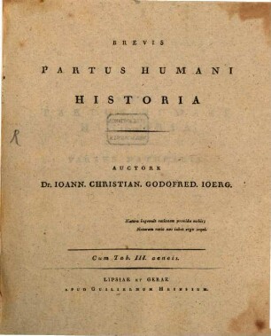 Brevis Partus Humani Historia