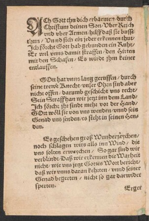 ACH Gott thu dich erbarmen/ durch || Christum deynen Son/