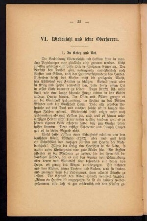 VI. Wiedensahl und seine Oberherren
